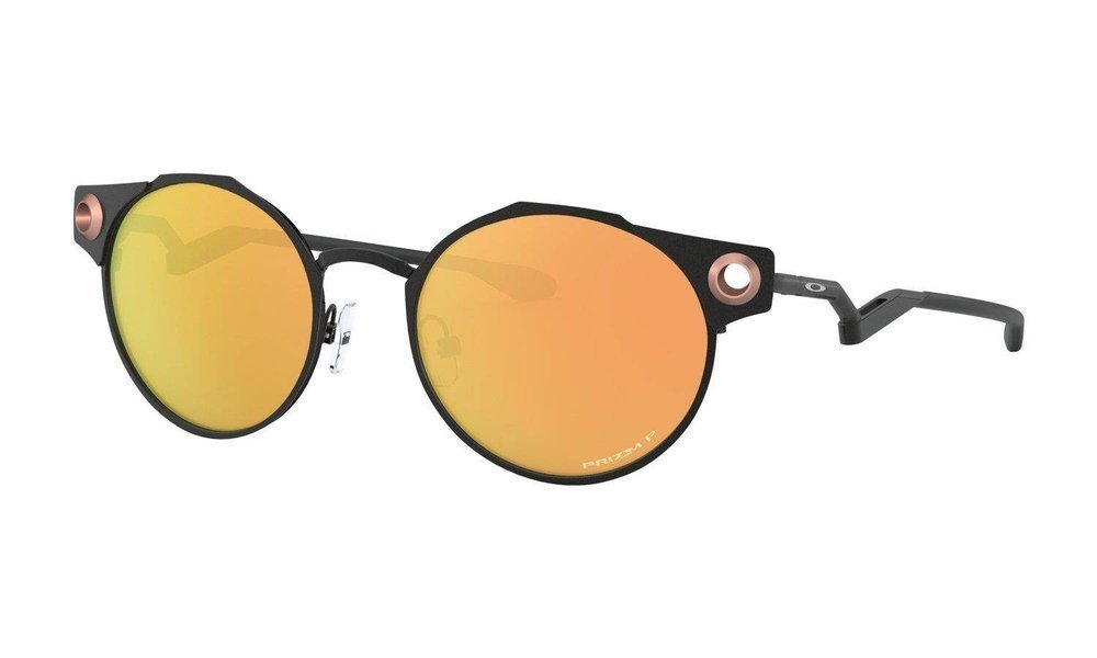 Oakley Okulary przeciwsłoneczne DEADBOLT Satin Black/Prizm Rose Gold Polarized OO6046-04