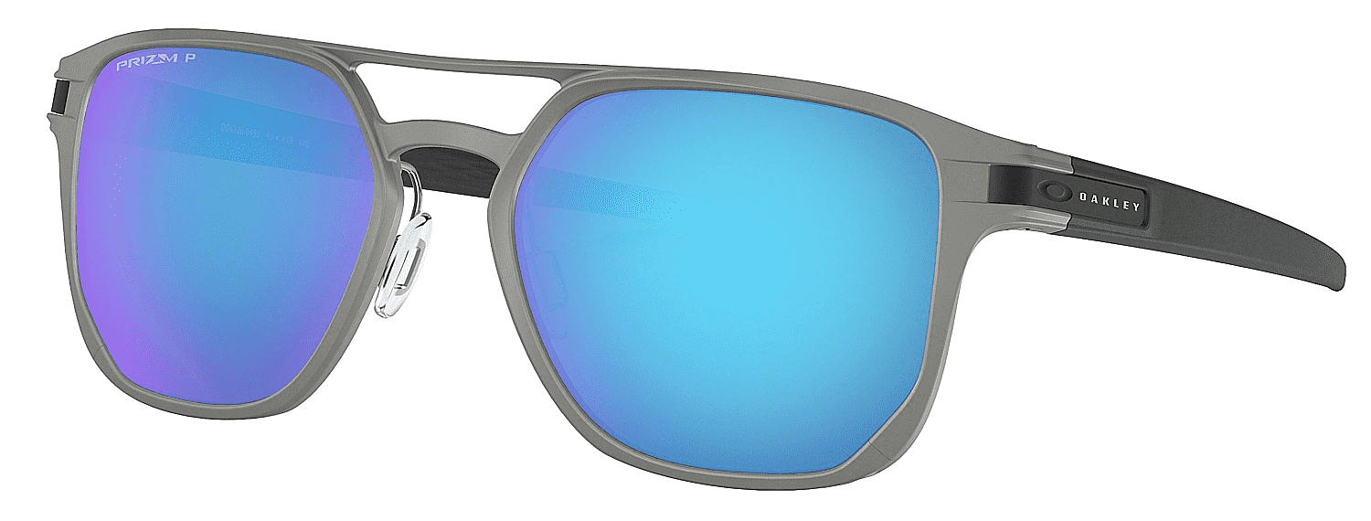 Oakley Okulary przeciwsłoneczne LATCH ALPHA Matte Light Gunmetal/Prizm Sapphire Polarized OO4128-04