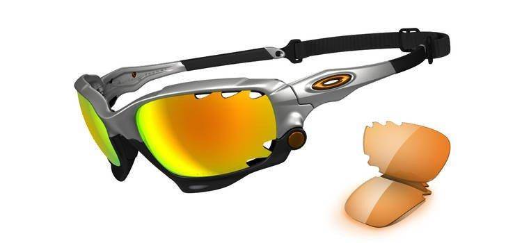 Oakley Sunglasses  RACING JACKET Silver/Fire Iridium Polarized & Persimmon OO9171-11