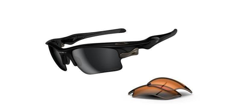 Oakley Sunglasses  FAST JACKET XL Polished Black/Black Iridium Polarized & Persimmon OO9156-05
