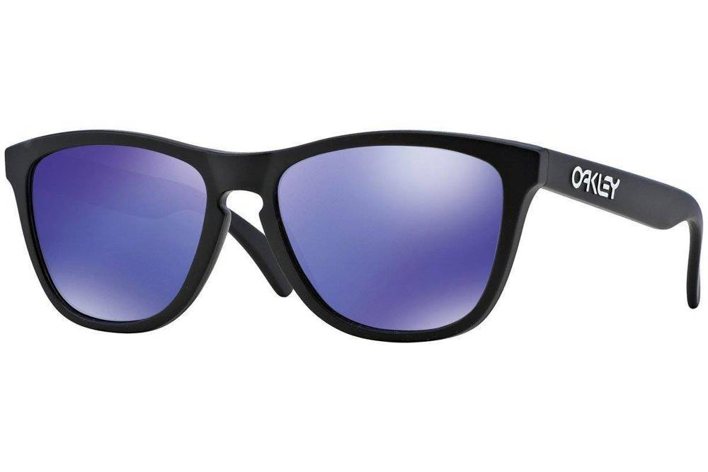 Oakley Sunglasses  Frogskins Matte Black/Violet Iridium 24-298