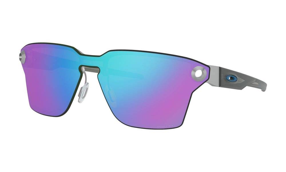 Oakley Okulary przeciwsłoneczne LUGPLATE Satin Chrome/Prizm Sapphire OO4139-03