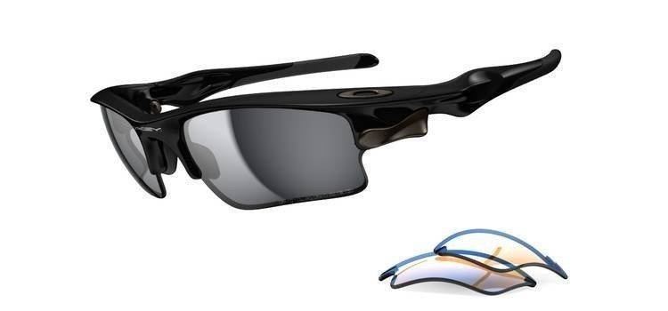 Oakley Sunglasses  FAST JACKET XL Polished Black/Black Iridium Polarized & P42 Iridium OO9156-20