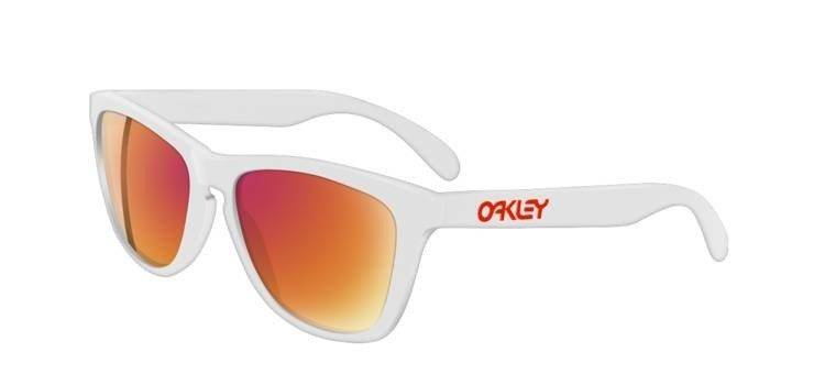 Oakley Sunglasses  Frogskins Polished White/Ruby Iridium 24-307