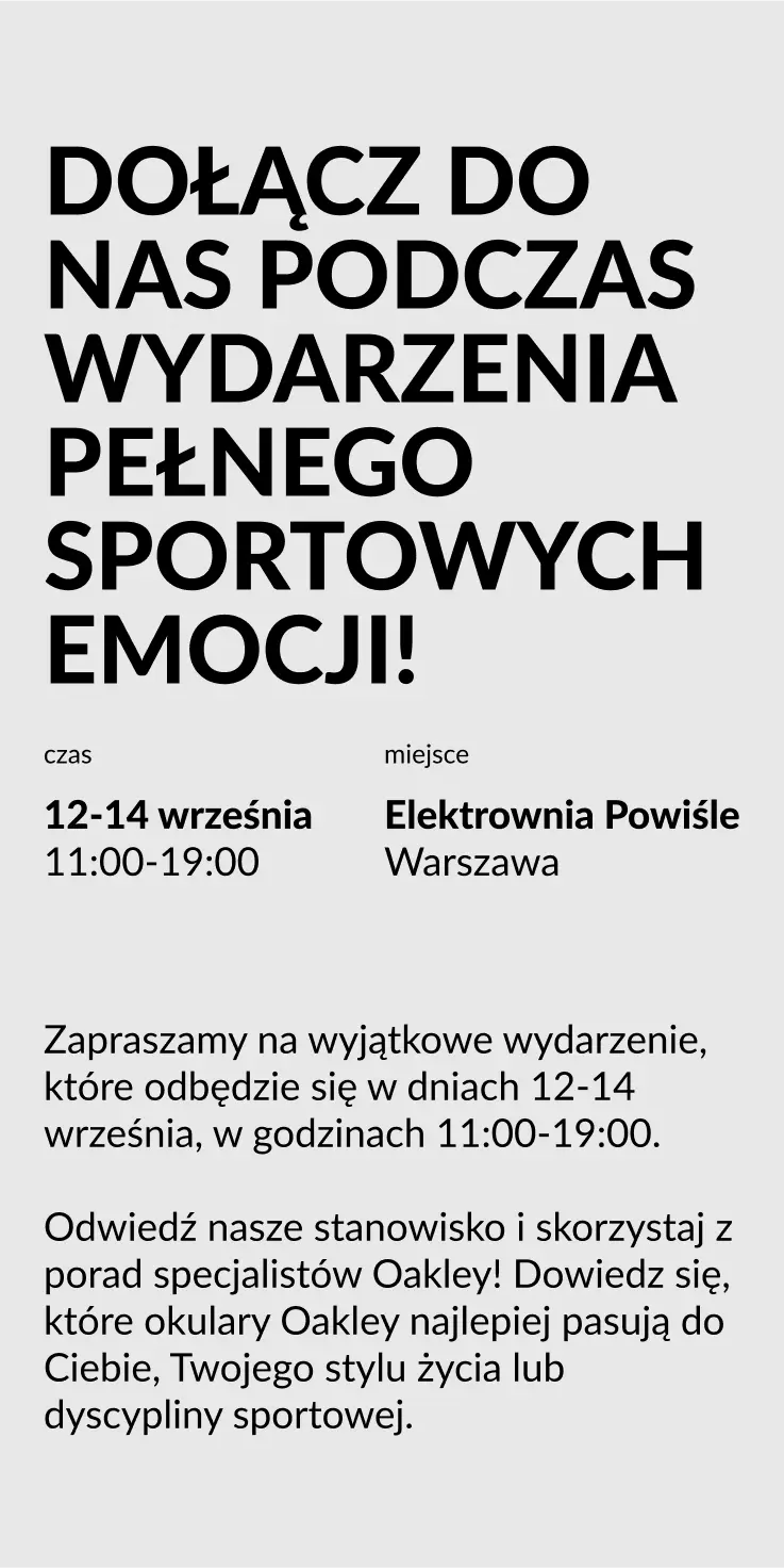 Wydarzenie pełne sportowych emocji z marką Oakley | O-shop.com