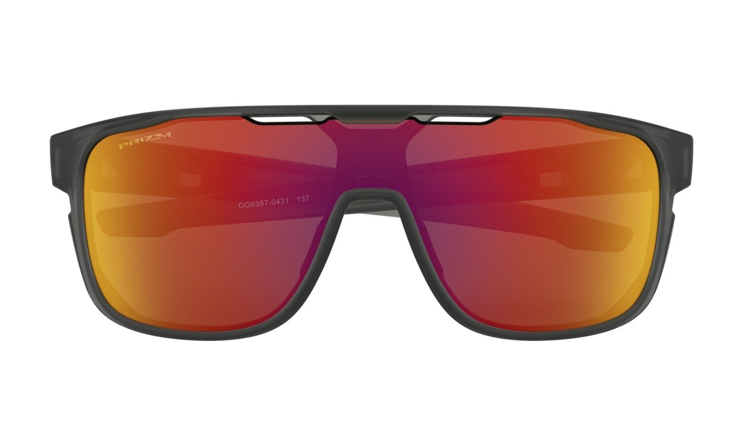 Oakley Okulary przeciwsłoneczne CROSSRANGE SHIELD Matte Grey Smoke/Prizm Ruby OO9387-13