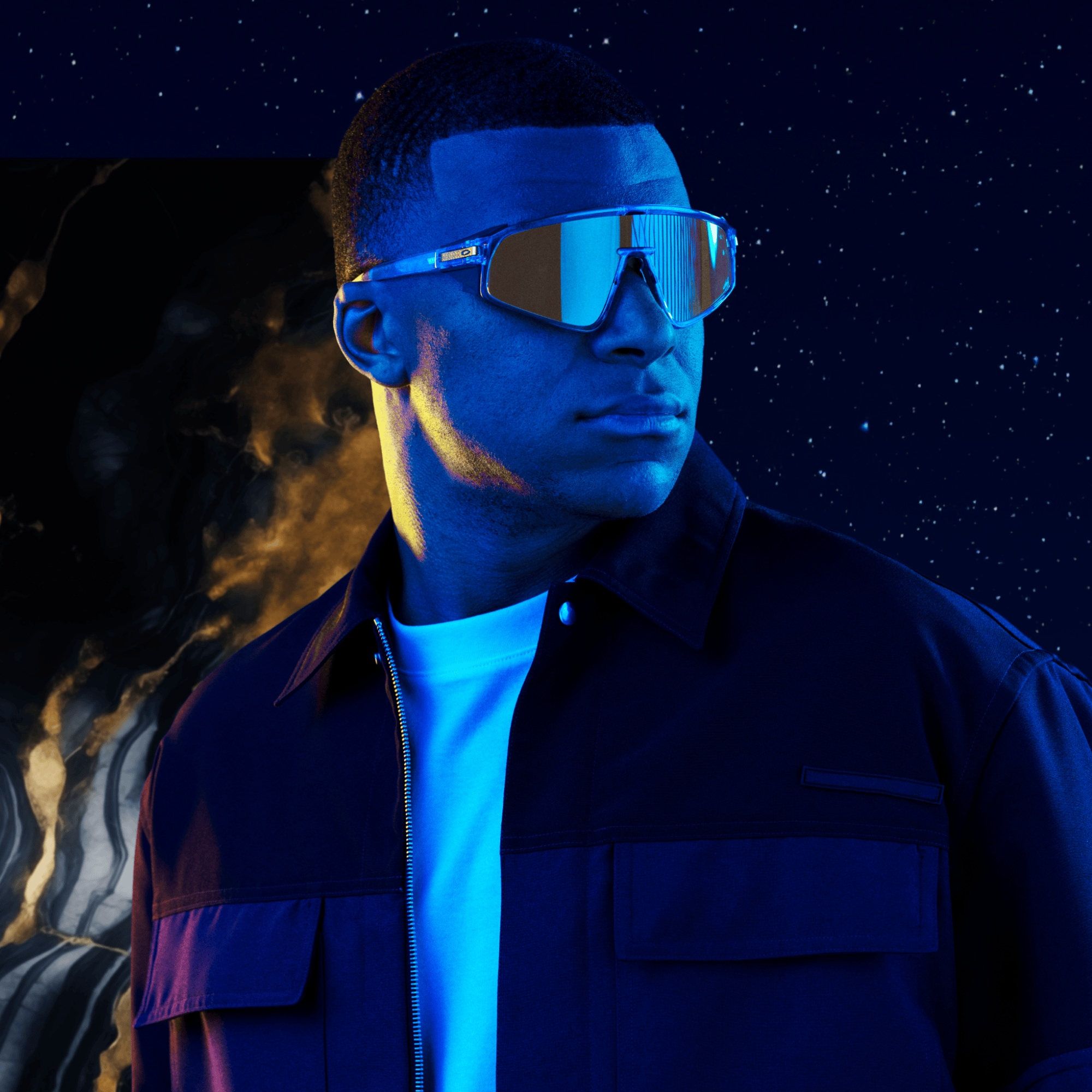 Oakley Okulary przeciwsłoneczne LATCH PANEL Kylian Mbappé Signature Transparent Stonewash / Prizm Tungsten OO9404-08
