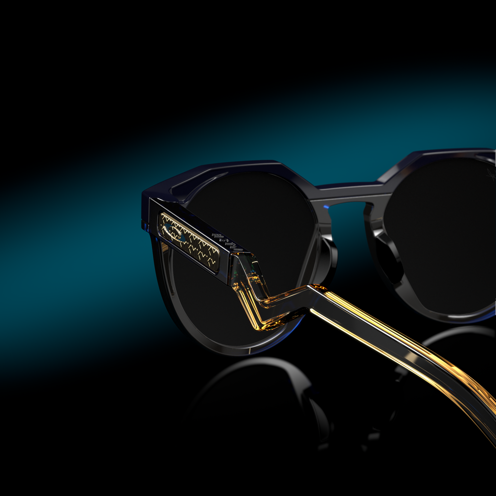 Oakley Okulary przeciwsłoneczne HSTN Kylian Mbappé Signature Navy Transparent Blue / Prizm 24k Polarized OO9242-11