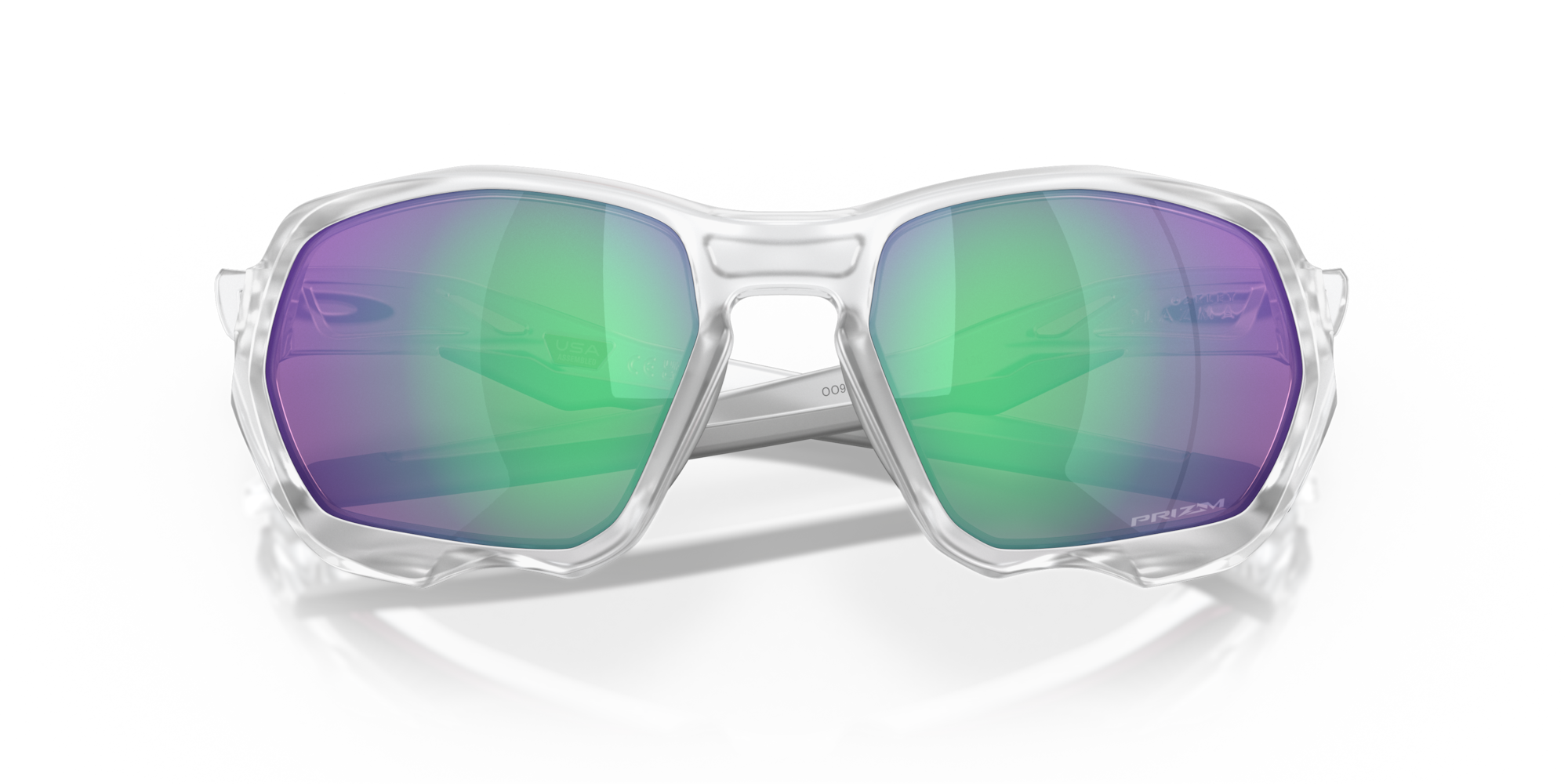 Oakley Okulary przeciwsłoneczne PLAZMA Matte Clear / Prizm Road Jade OO9019-16