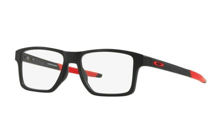 OAKLEY Optical Frame CHAMFER SQUARED Satin Black Red OX8143-05