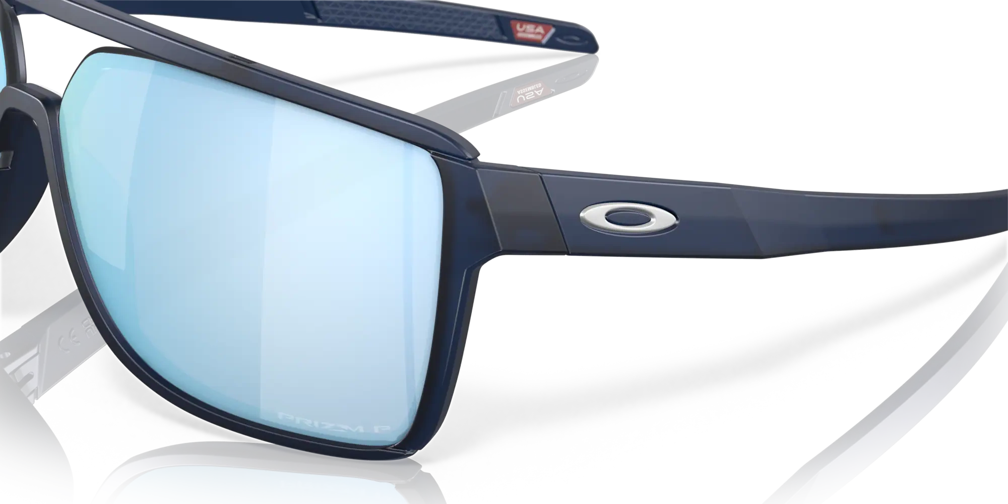 Oakley Okulary przeciwsłoneczne Castel Matte Translucent Blue, Prizm Deep Water Polarized OO9147-06