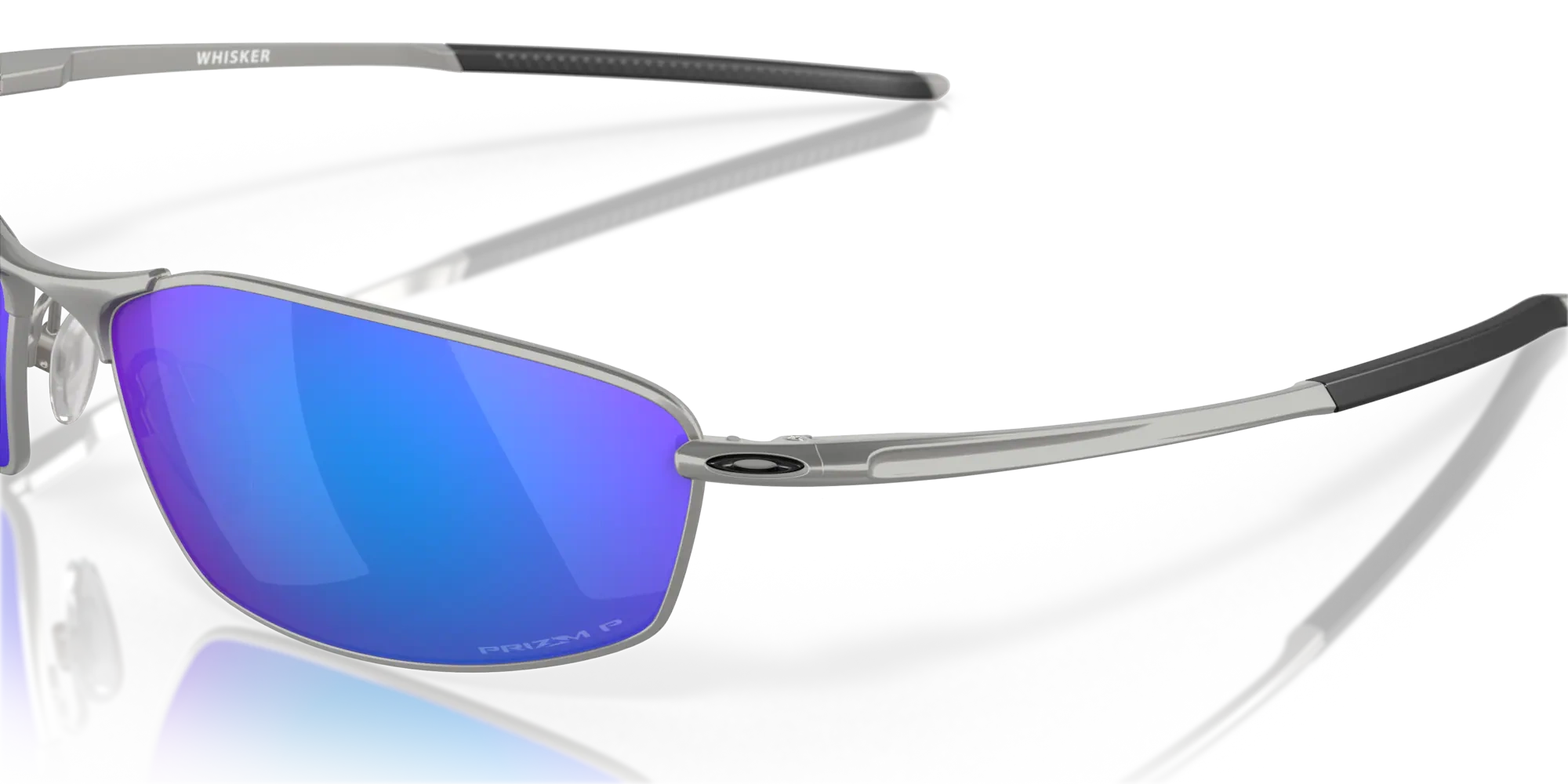 Oakley Okulary przeciwsłoneczne WHISKER Satin Chrome/Prizm Sapphire Iridium Polarized OO4141-04