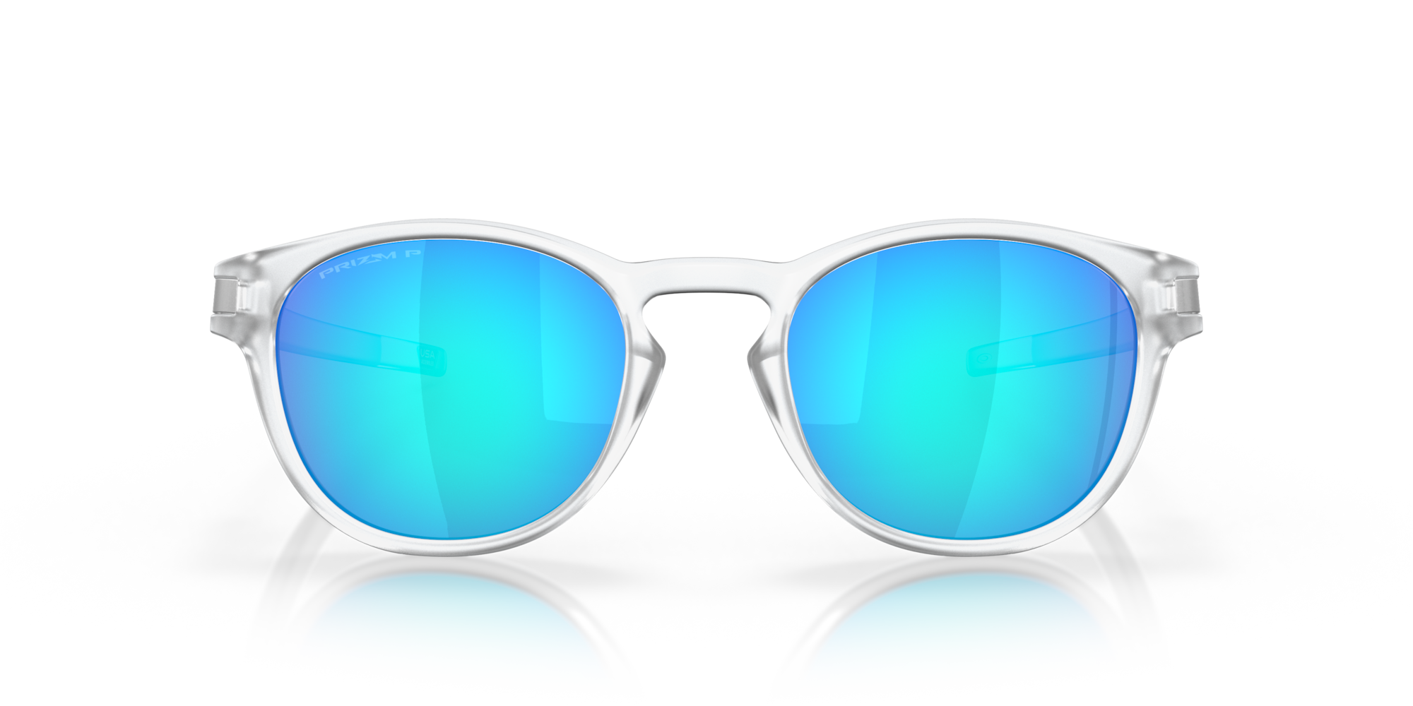 Oakley Okulary przeciwsłoneczne z polaryzacją Latch Matte Clear, Prizm Sapphire Polarized OO9265-65