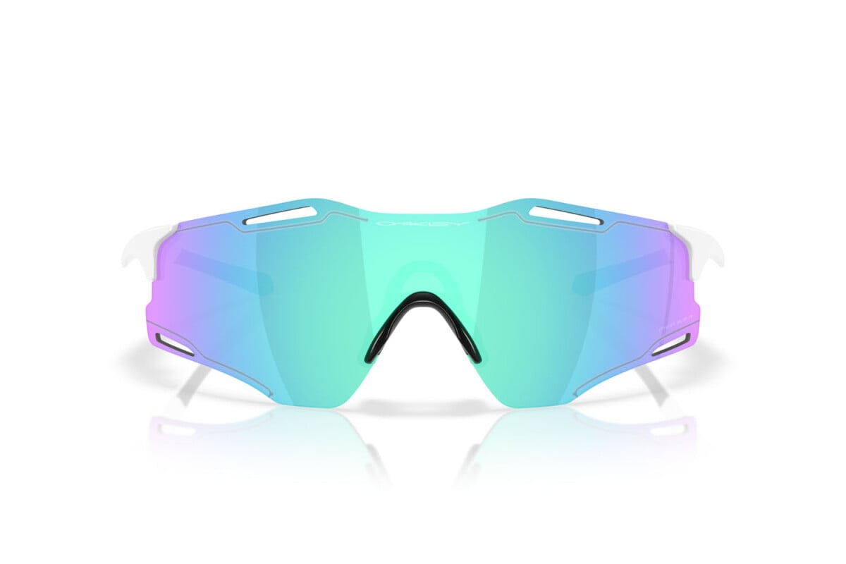 Oakley Okulary przeciwsłoneczne CYBR ZERO Polished White / Prizm Sapphire OO9512D-02