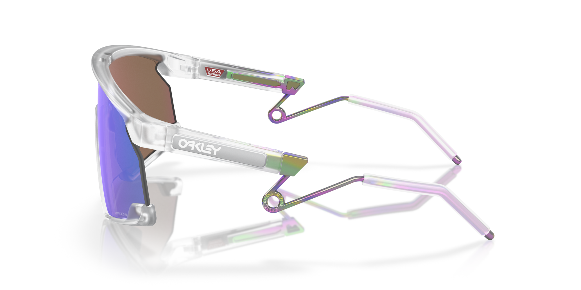 Oakley Okulary przeciwsłoneczne BXTR METAL Matte Clear/Prizm Violet OO9237-02