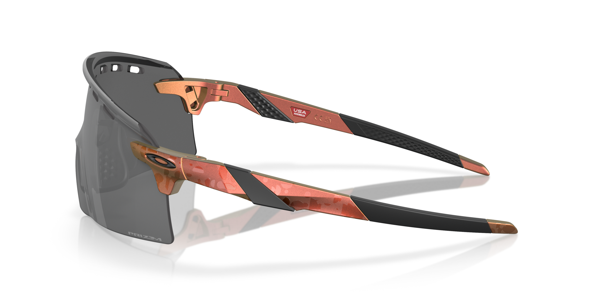 Oakley Okulary przeciwsłoneczne ENCODER STRIKE VENTED Community Collection Matte Red/Gold Colorshift/Prizm Black OO9235-12