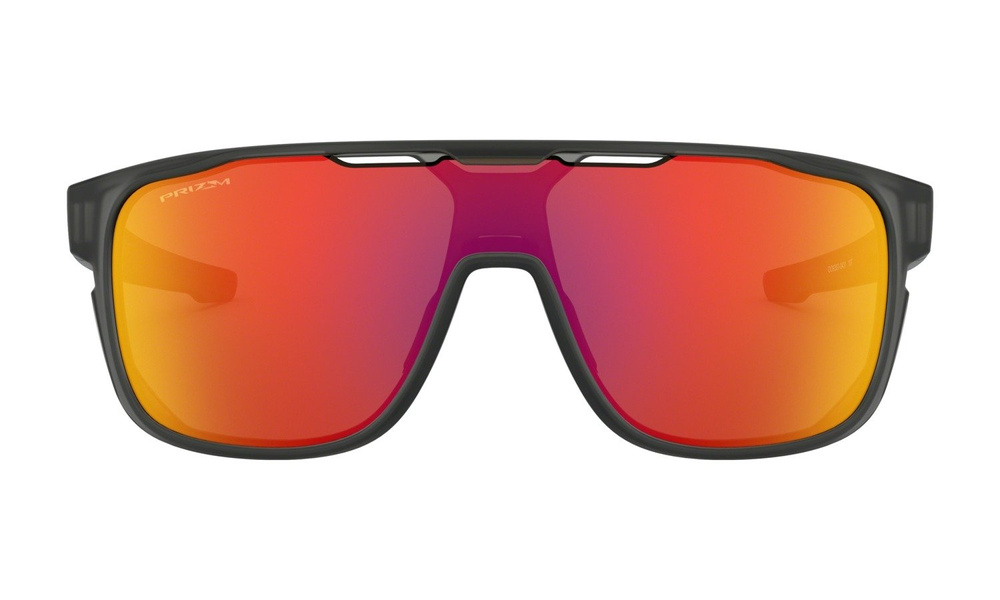 Oakley Okulary przeciwsłoneczne CROSSRANGE SHIELD Matte Grey Smoke/Prizm Ruby OO9387-13