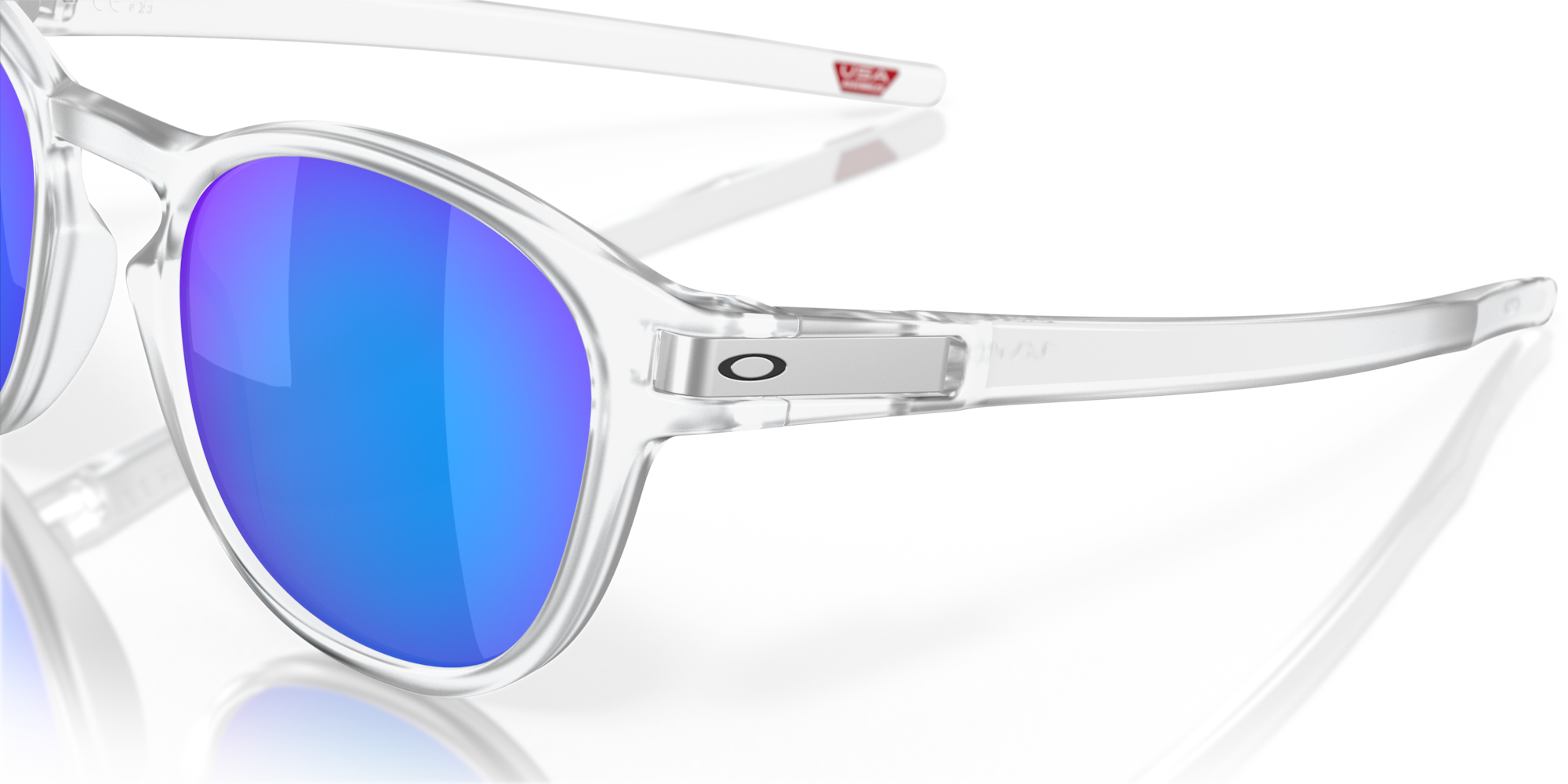 Oakley Okulary przeciwsłoneczne z polaryzacją Latch Matte Clear, Prizm Sapphire Polarized OO9265-65