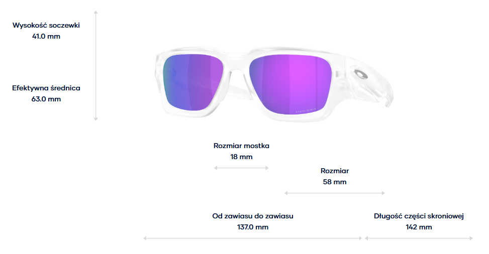 Oakley Okulary przeciwsłoneczne Instagator Matte Clear / Prizm Violet OO9514-06