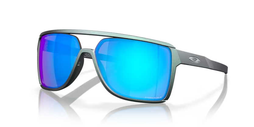 Oakley Okulary przeciwsłoneczne CASTEL Matte Silver/Blue Colorshift / Prizm Sapphire OO9147-13
