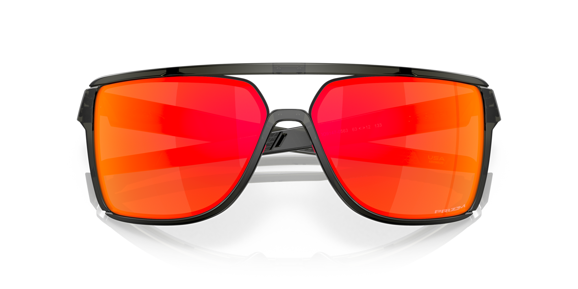 Oakley Okulary przeciwsłoneczne Castel Matte Grey Smoke, Prizm Ruby OO9147-05