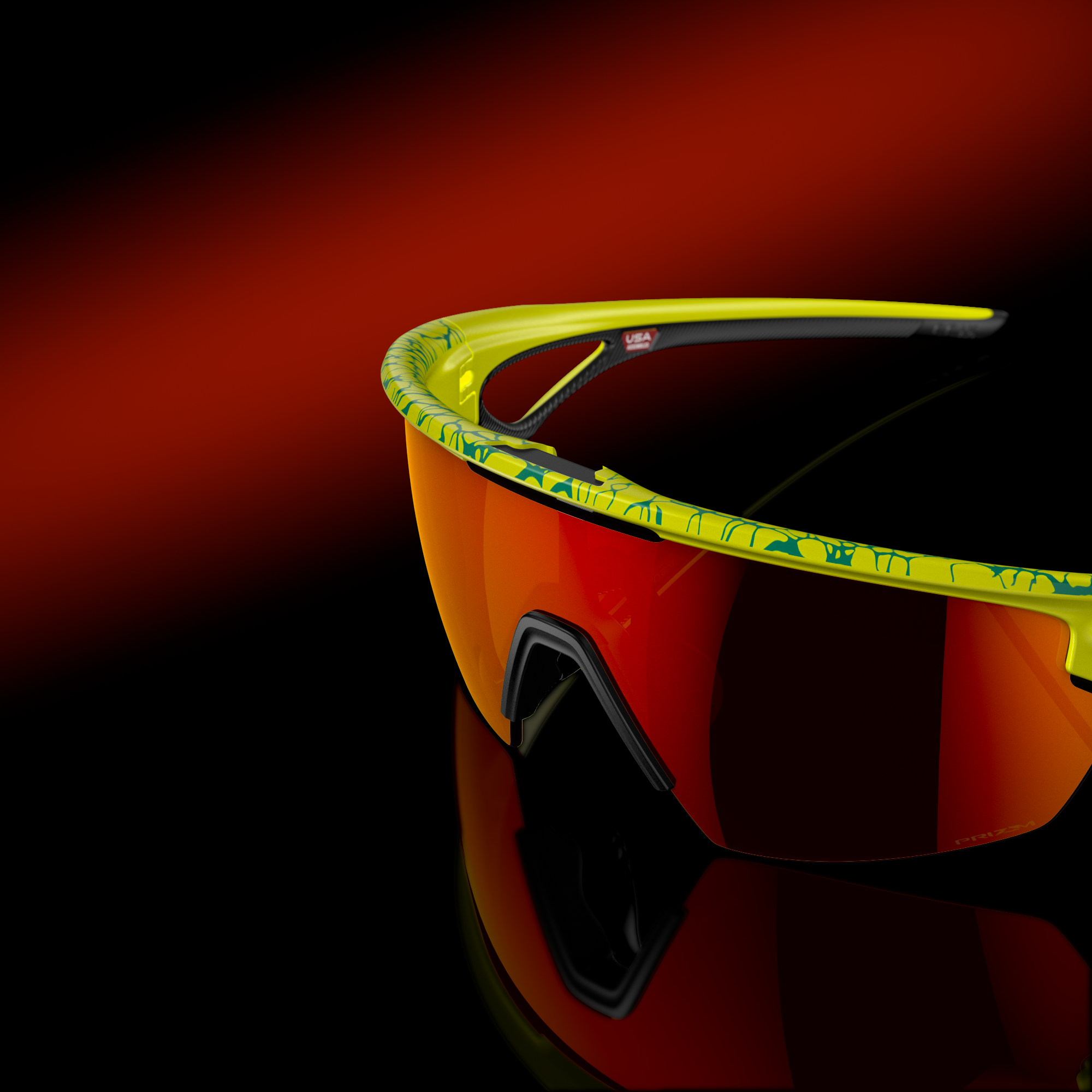Oakley Okulary przeciwsłoneczne SPHAERA Matte Tennis Ball Yellow / Prizm Ruby OO9403-14