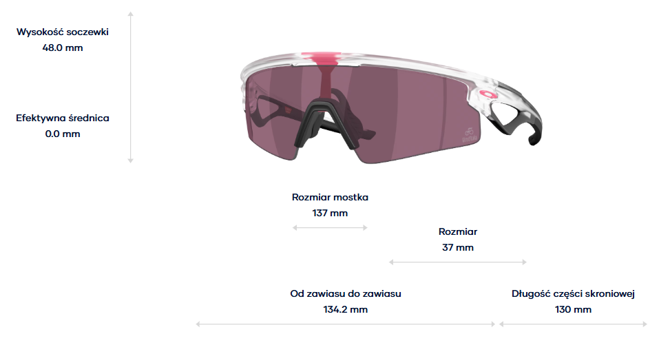 Oakley Okulary przeciwsłoneczne SPHAERA STRIKE Giro d'Italia Matte Clear / Prizm Black OO9531-10