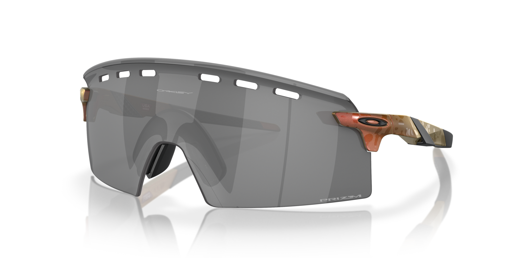 Oakley Okulary przeciwsłoneczne ENCODER STRIKE VENTED Community Collection Matte Red/Gold Colorshift/Prizm Black OO9235-12