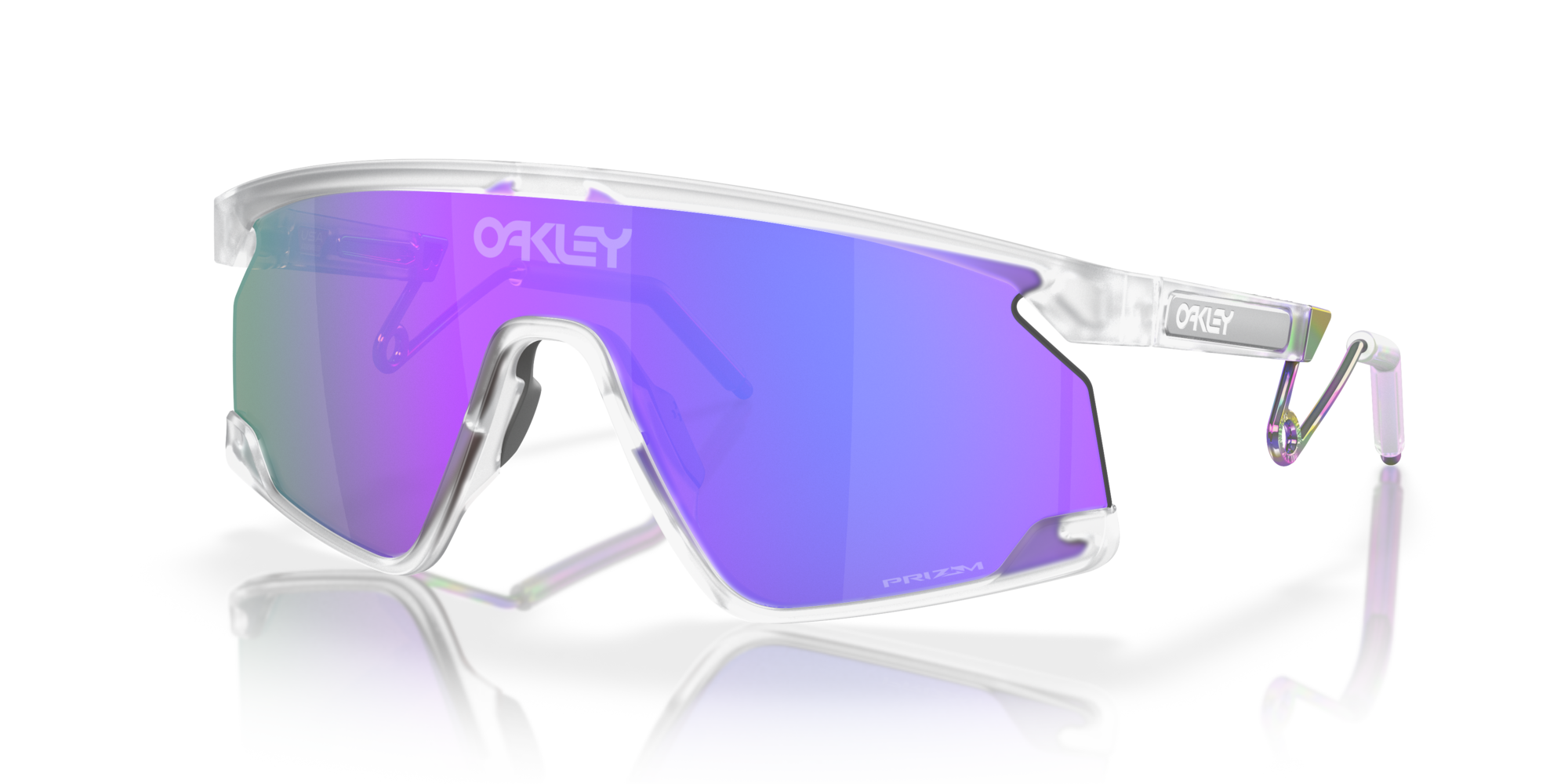 Oakley Okulary przeciwsłoneczne BXTR METAL Matte Clear/Prizm Violet OO9237-02