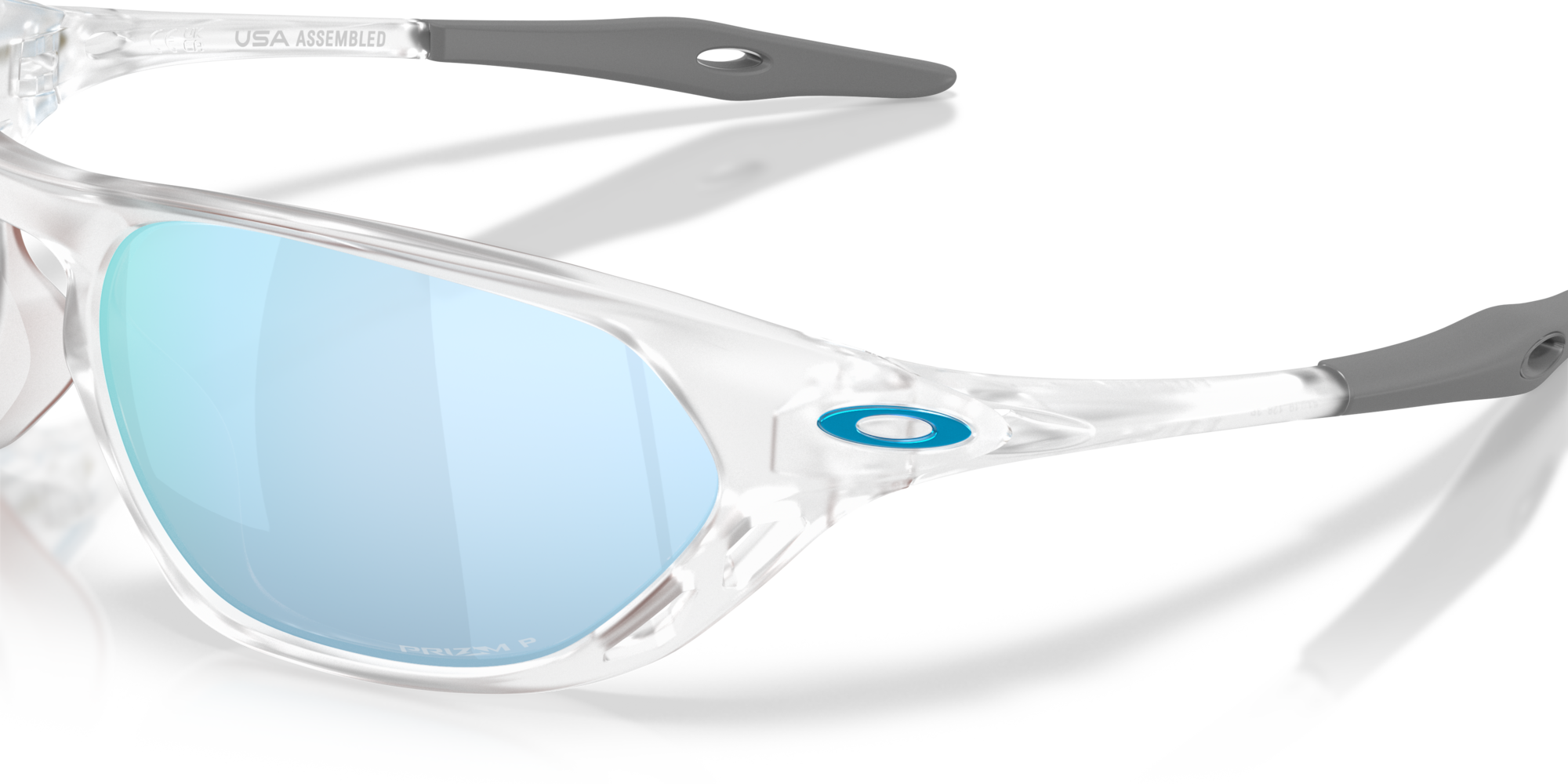 Oakley Okulary przeciwsłoneczne CAGE JACKET Matte Clear/Prizm Deep Water Polarized OO9537-02