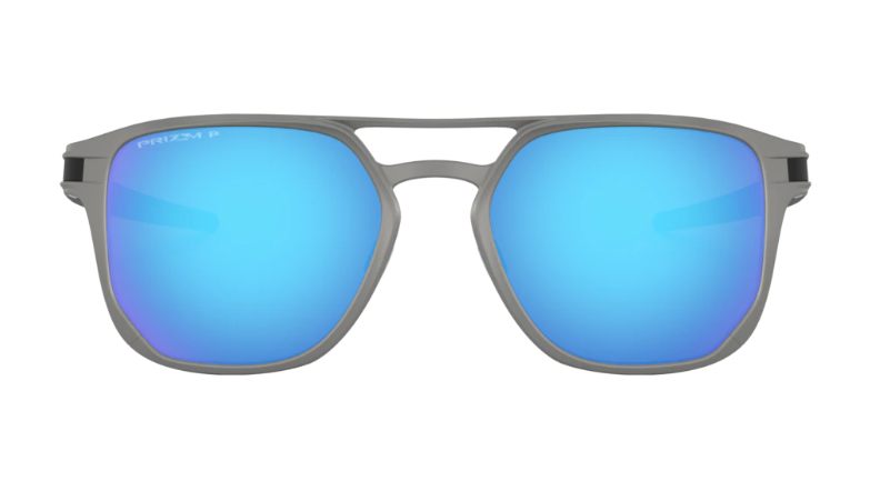 Oakley Sunglasses LATCH ALPHA Matte Light Gunmetal/Prizm Sapphire Polarized OO4128-04