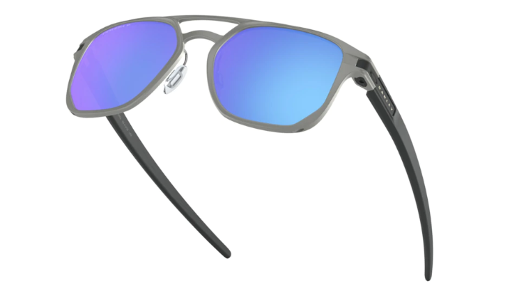Oakley Sunglasses LATCH ALPHA Matte Light Gunmetal/Prizm Sapphire Polarized OO4128-04