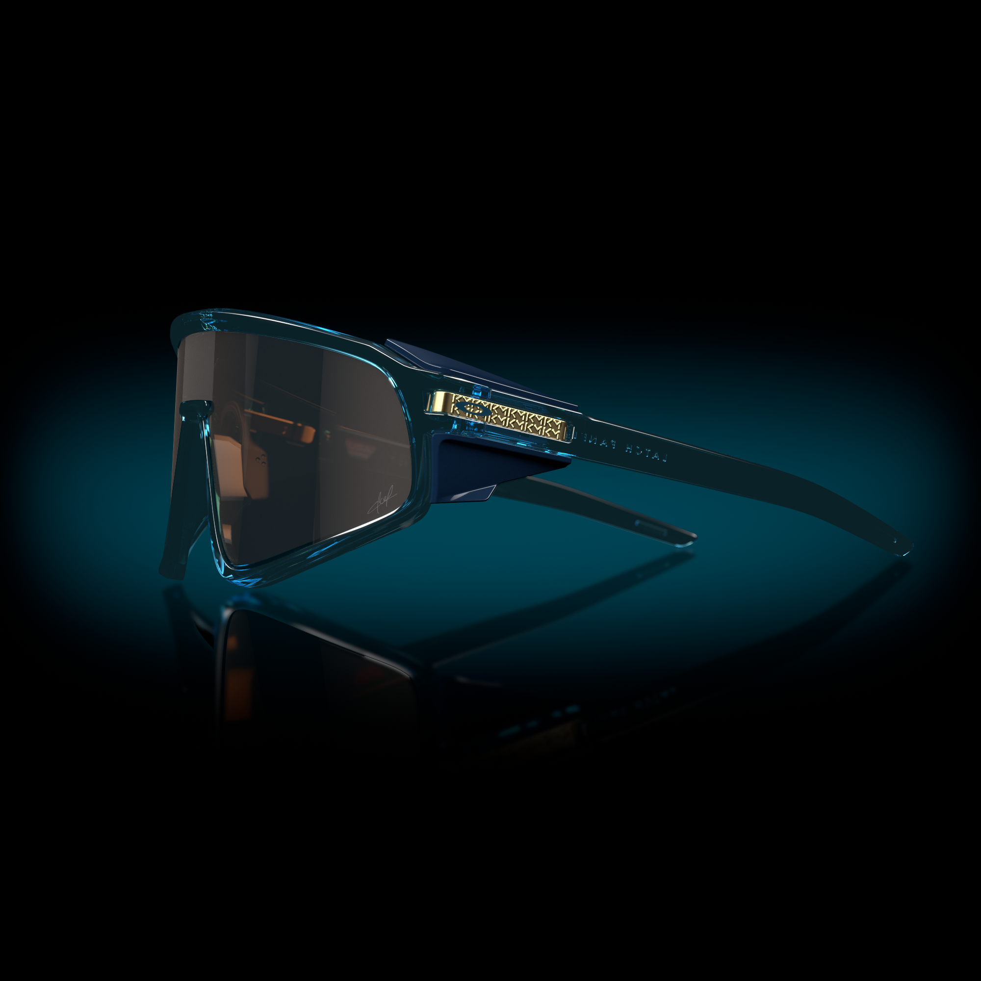 Oakley Okulary przeciwsłoneczne LATCH PANEL Kylian Mbappé Signature Transparent Stonewash / Prizm Tungsten OO9404-08