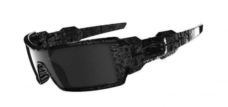 Oakley Sunglasses Oil Rig Polished Black/Silver Ghost Text / Black Iridium 24-058