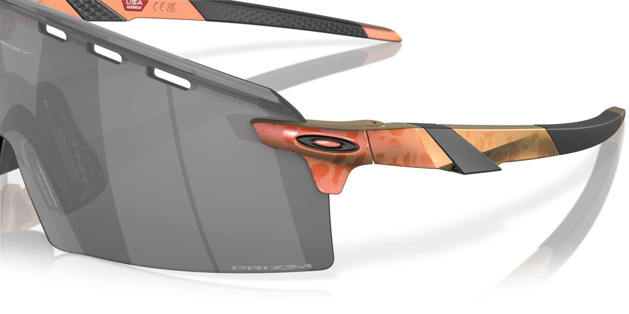 Oakley Okulary przeciwsłoneczne ENCODER STRIKE VENTED Community Collection Matte Red/Gold Colorshift/Prizm Black OO9235-12