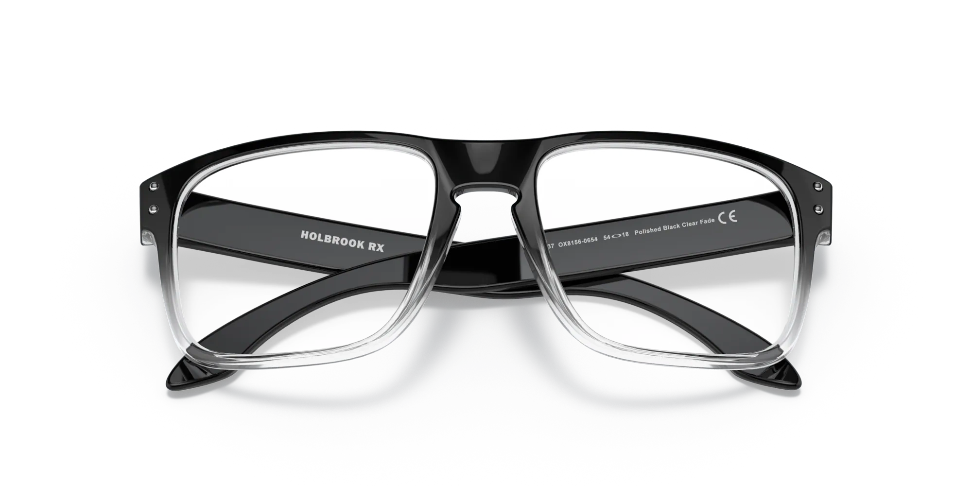 OAKLEY Optical Frame HOLBROOK RX Polished Black Clear Fade/Clear OX8156-06