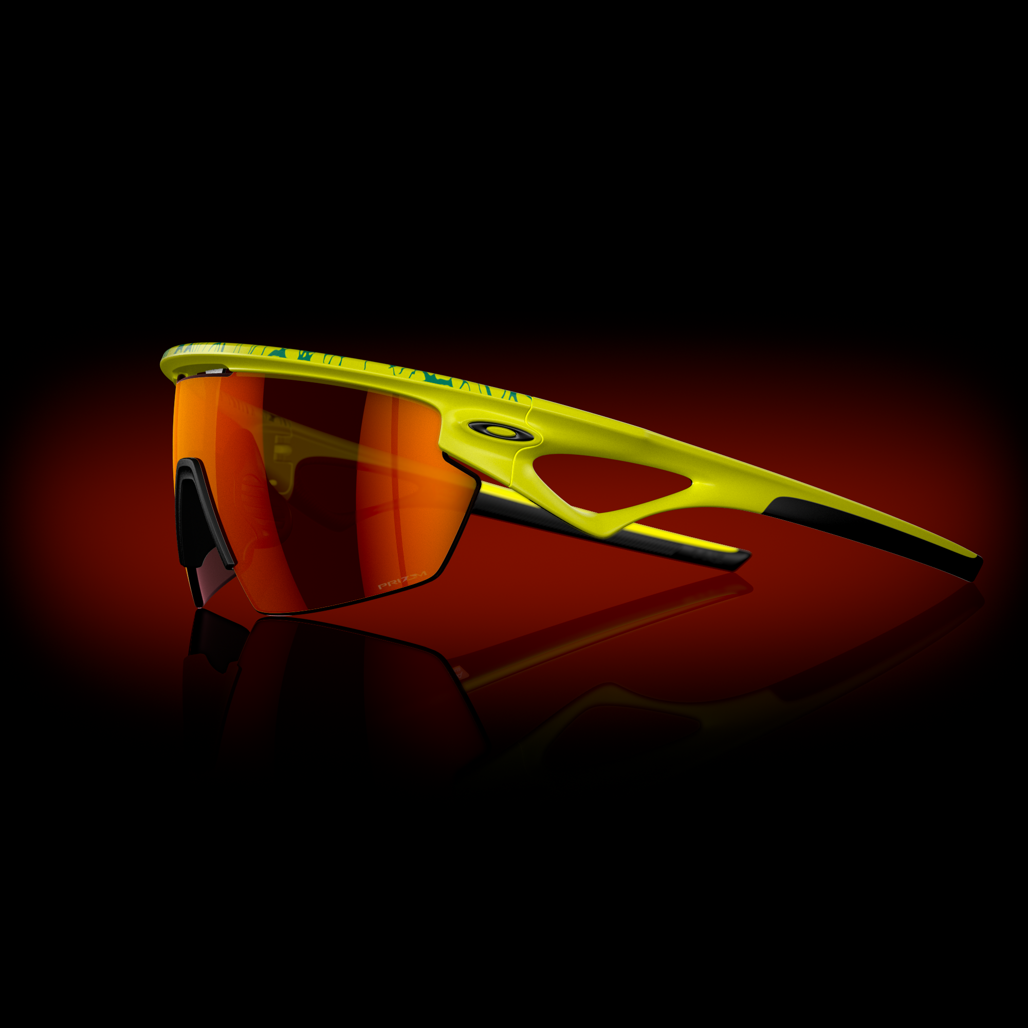 Oakley Okulary przeciwsłoneczne SPHAERA Matte Tennis Ball Yellow / Prizm Ruby OO9403-14