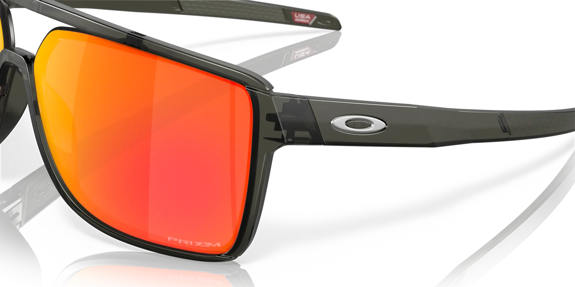 Oakley Sunglasses Castel Matte Grey Smoke, Prizm Ruby OO9147-05