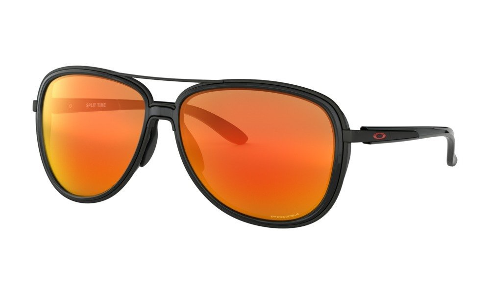 Oakley Okulary przeciwsłoneczne SPLIT TIME Matte Black/Prizm Ruby OO4129-04