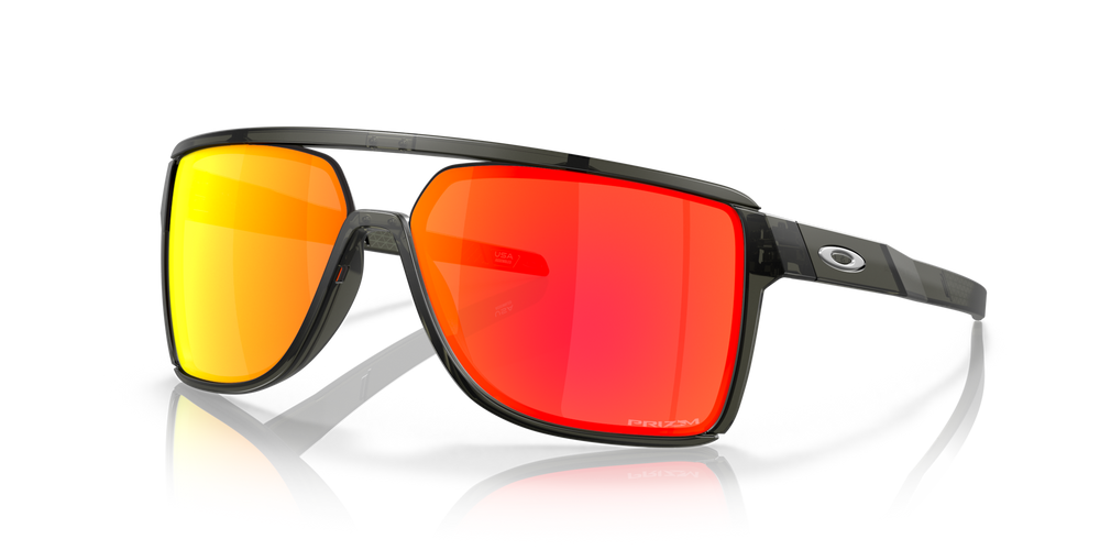 Oakley Okulary przeciwsłoneczne Castel Matte Grey Smoke, Prizm Ruby OO9147-05
