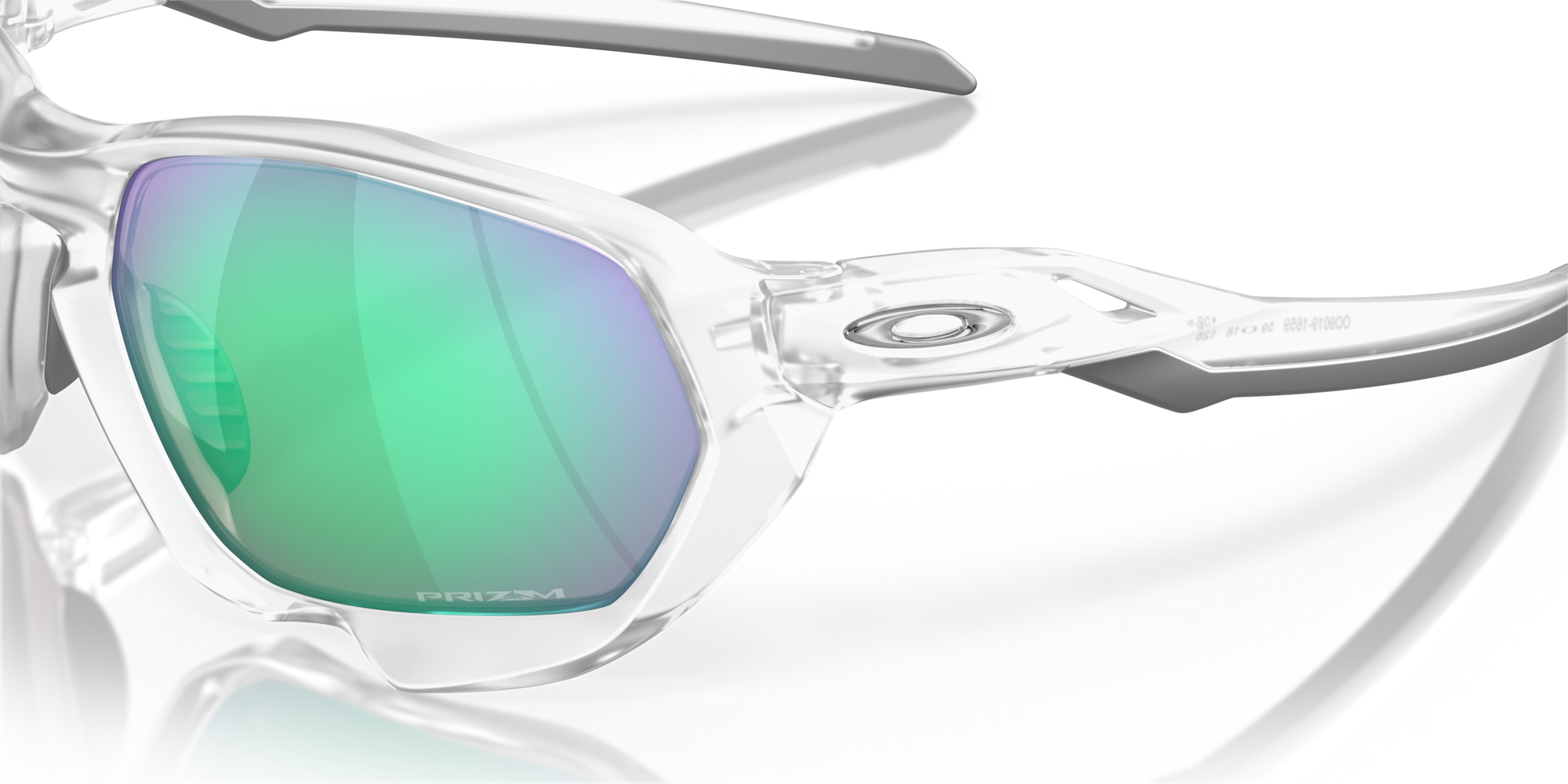Oakley Okulary przeciwsłoneczne PLAZMA Matte Clear / Prizm Road Jade OO9019-16