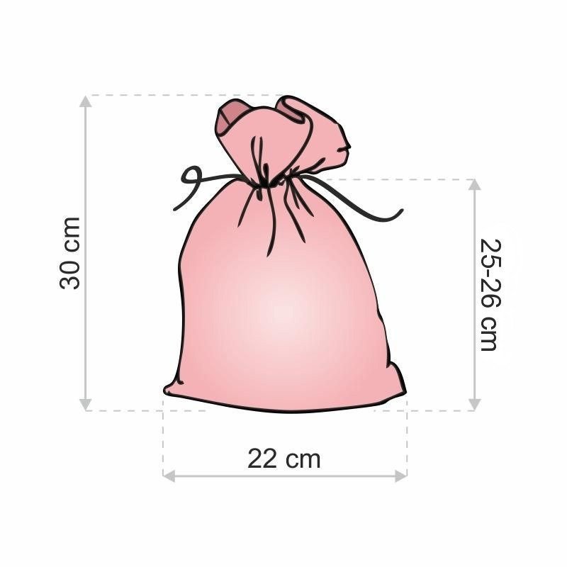 Jute gift bag with print (red / christmas tree)