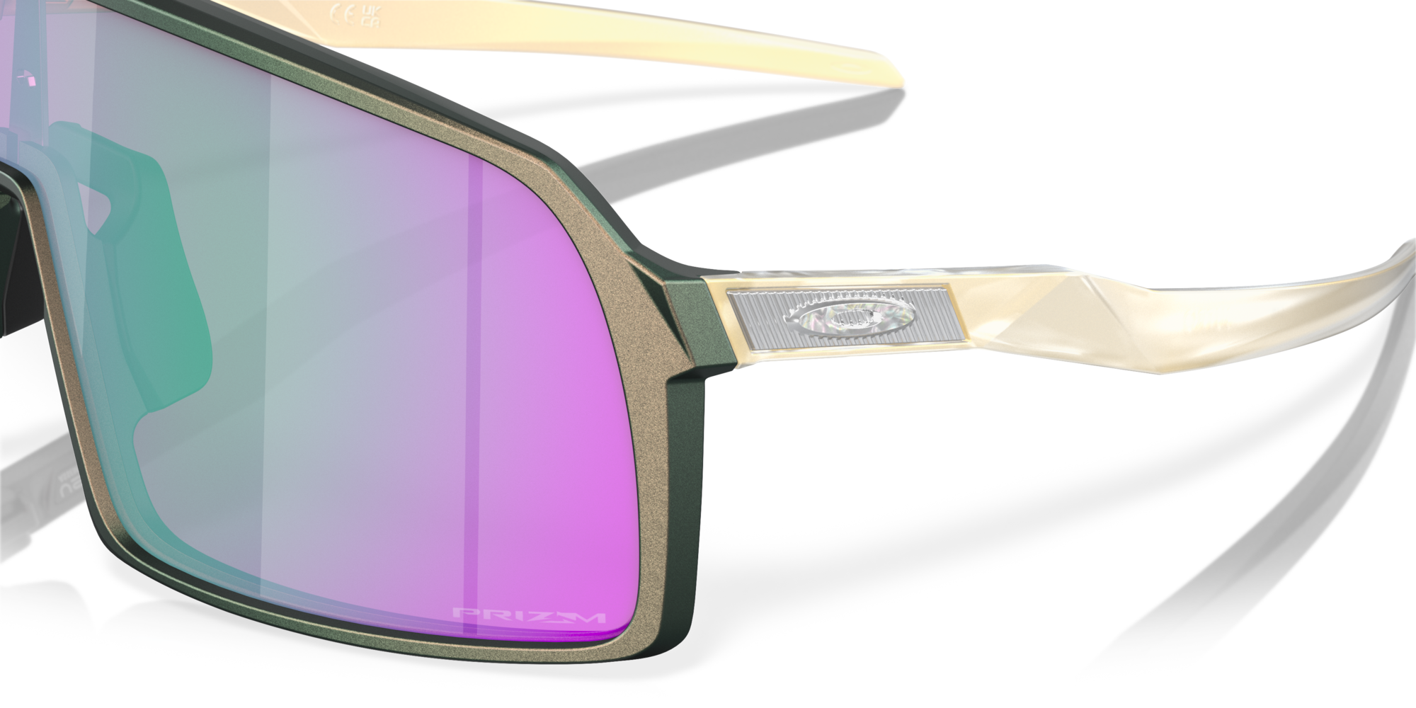 Oakley Okulary przeciwsłoneczne SUTRO Matte Silver Green/Prizm Road Jade OO9406-A2